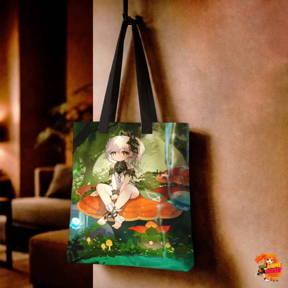 Сумка шоппер с принтом Genshin Impact
