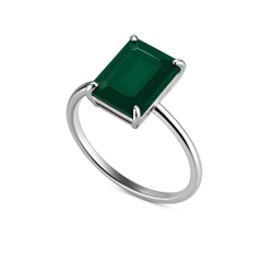 Кольцо Perfect с изумрудным агатом