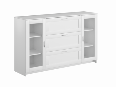 Тумба Сириус 2 двери со стеклом и 3 ящика 156х95 (белая)