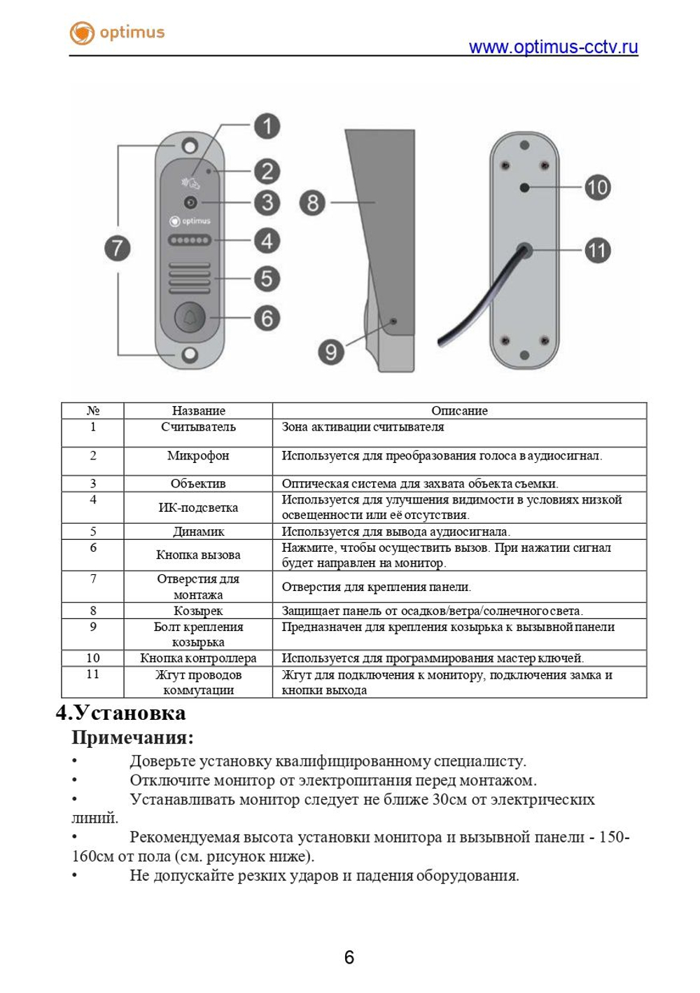 Комплект видеодомофона Optimus Leader 2.0 IK-7.0 (b+b)