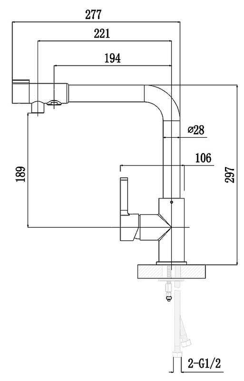 Смеситель для кухни Timo Hette 1026/00F Хром