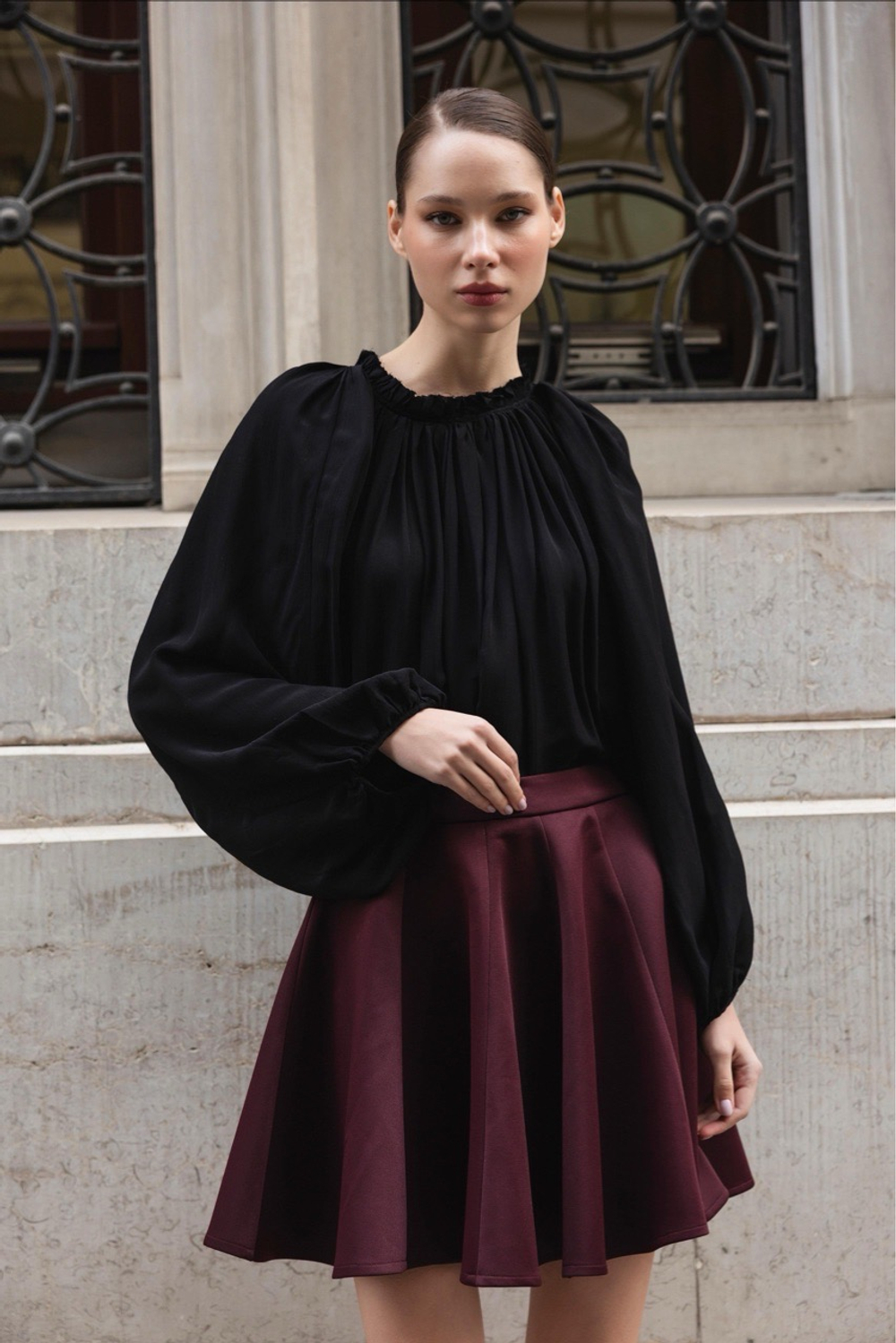 БЛУЗА ВОЗДУШНАЯ СО СКЛАДКАМИ