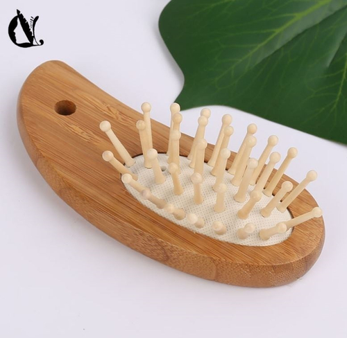 SALE! Бамбуковая массажная расческа для волос на мягкой подушке, 1 шт.