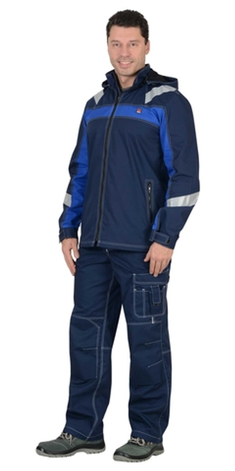 Куртка "Сидней" синяя с васильковым и СОП тк.Rodos (245 гр/кв.м)