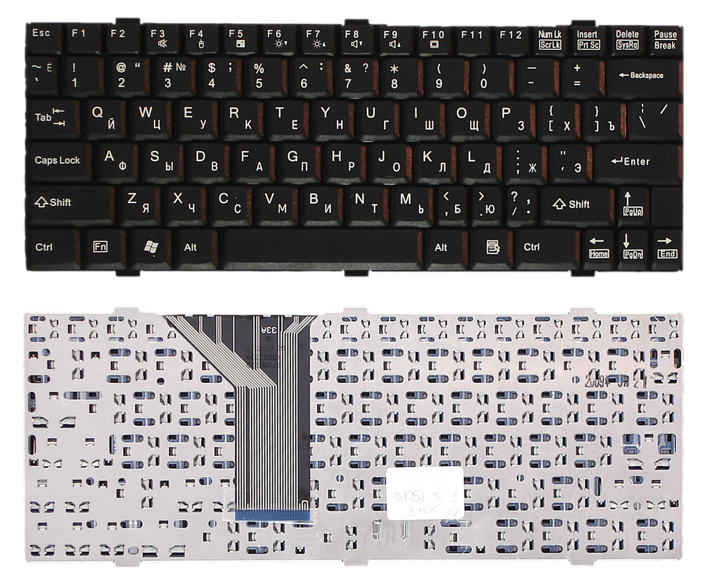 Клавиатура для ноутбука Fujitsu-Siemens LifeBook P5020 P5020D P5010 P5010D черная