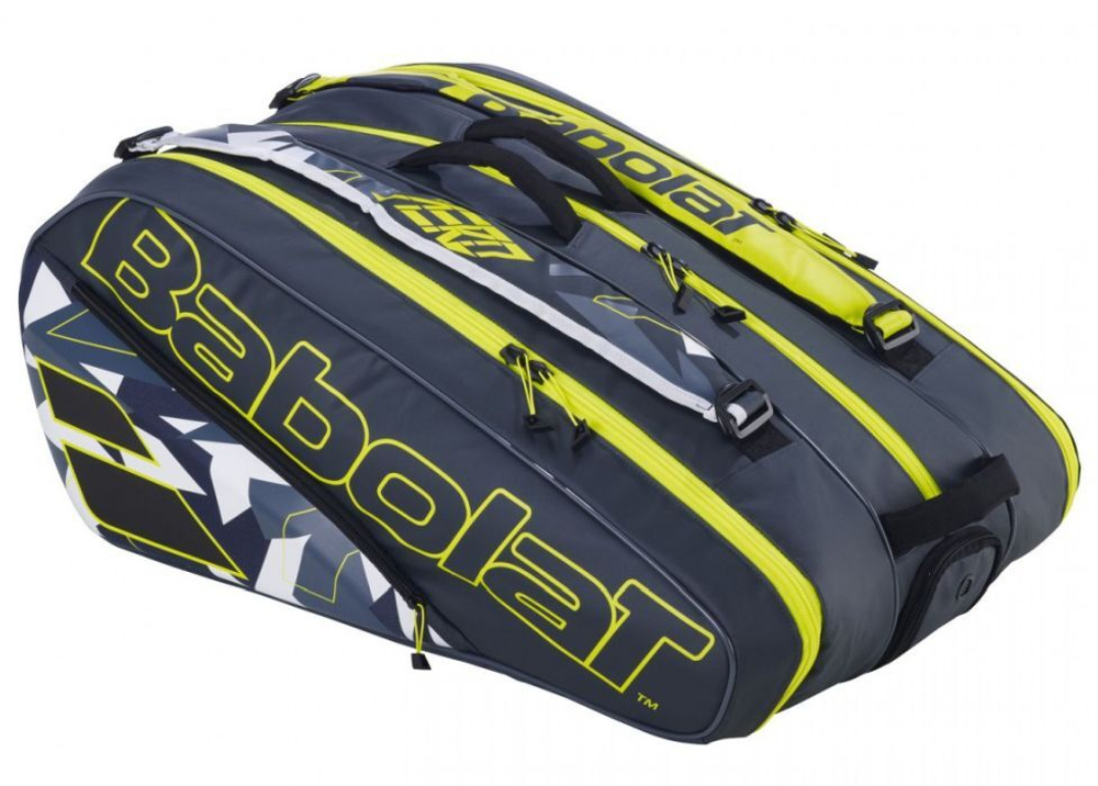 Сумка теннисная Babolat Pure Aero RHX12 - grey/yellow/white