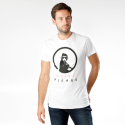 Мужское теннисное поло Quiet Please Advantage Logo T-Shirt Men - White, Black