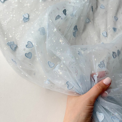 Фатин Голубые сердечки