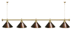 Лампа STARTBILLIARDS 5 пл. (плафоны зеленые,штанга золотая,фурнитура золото)