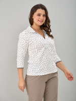 Блузка БЛ-015/экрю-горошеккофе