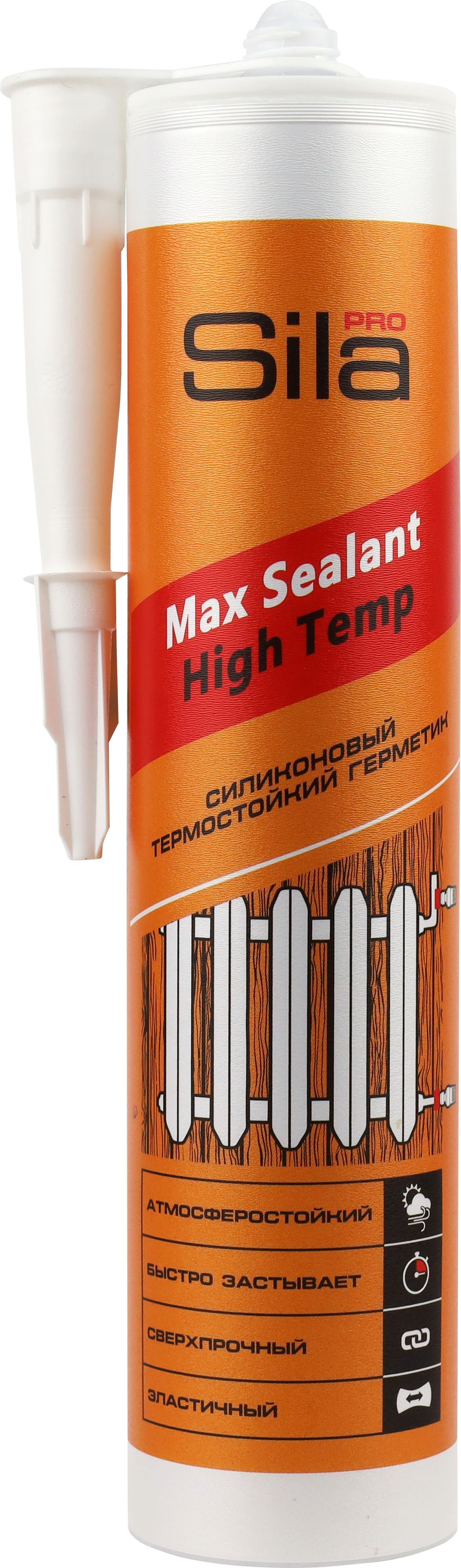 Герметик силикон термостойкий красный 280мл Sila Pro Max Sealant