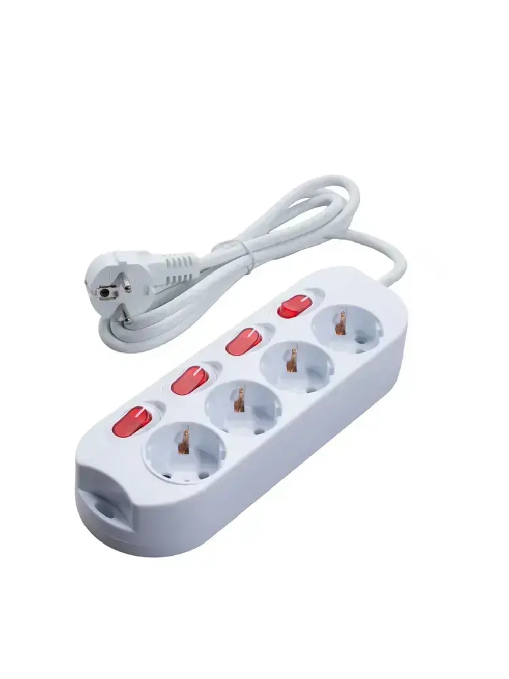 Удлинитель сетевой бытовой c заземлением 1,5м 4 розетки, 16А, 3680Вт защита от детей