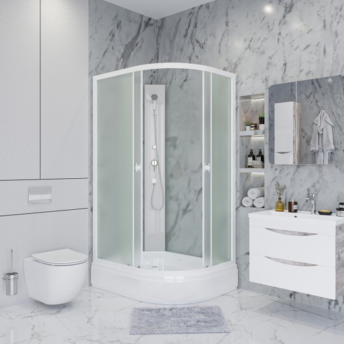 Душевая кабина Niagara (Ниагара) Promo P90/80/26L/MT/BK со средним поддоном, 90х80х195