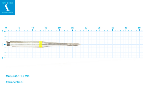 Бор алмазный желтый Frank Dental типа RA - D.832.014.C.RAL