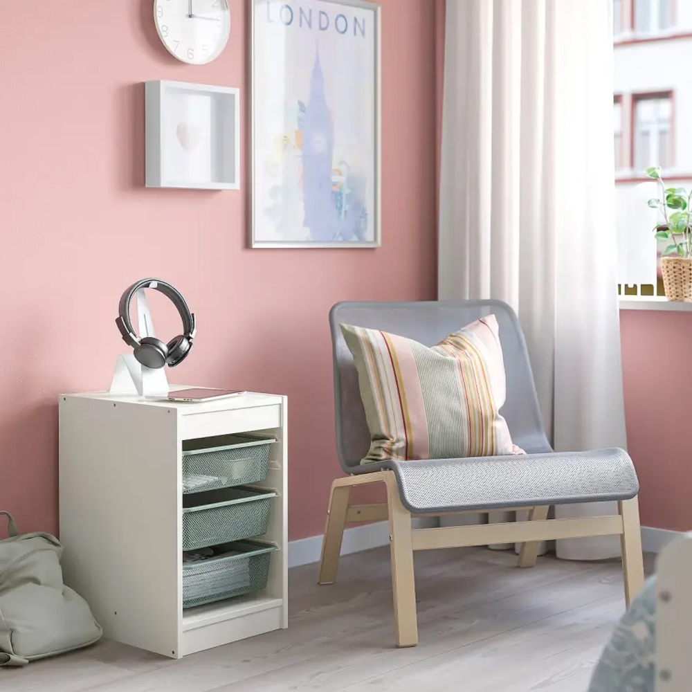 Стеллаж - IKEA TROFAST, 34х44х55 см, белый/серо-зеленый, ТРУФАСТ ИКЕА
