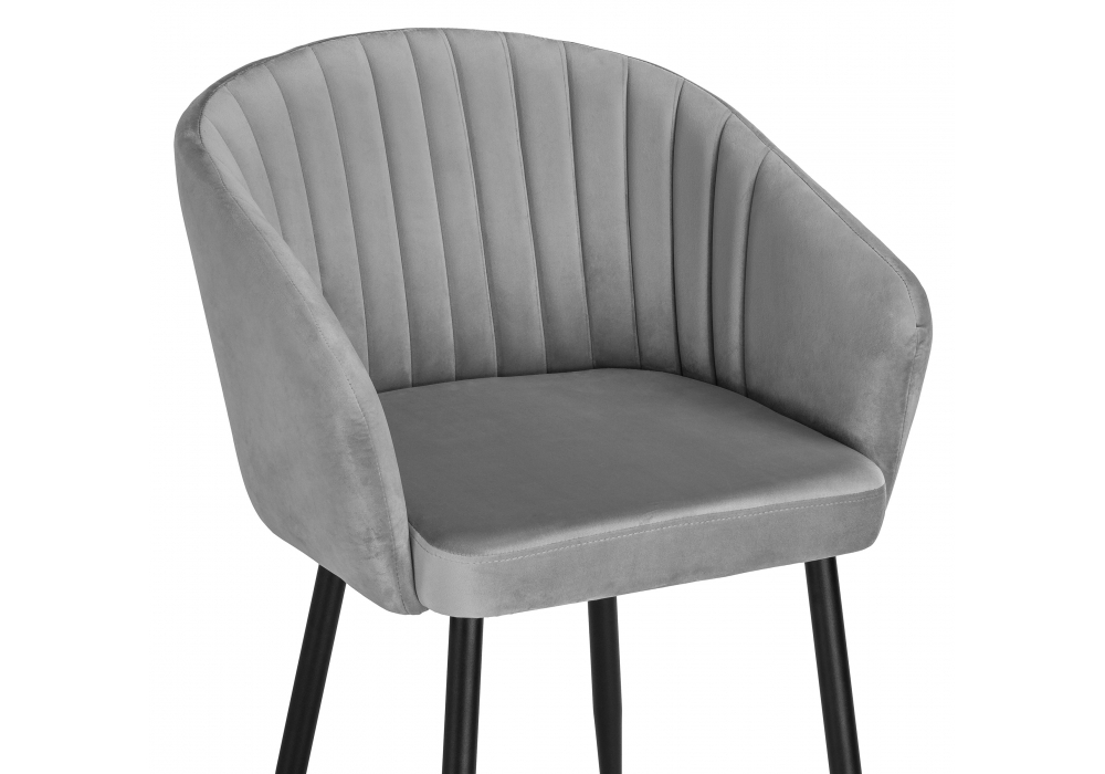 Стул на металлокаркасе Woodville Корсо темно-серое, черное, ножки черные