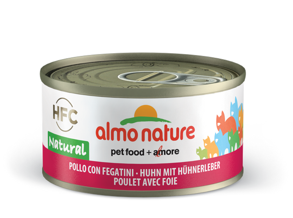 Almo Nature Консервы для Кошек с Курицей и Печенью (HFC Adult Cat Chicken&Liver) 0,07 кг x 1 шт.
