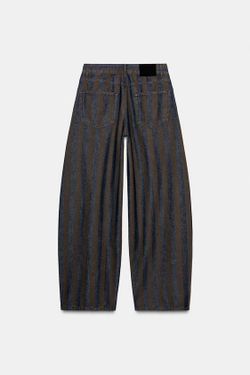 ZARA ДЖИНСЫ ZW COLLECTION BARREL СО СРЕДНЕЙ ПОСАДКОЙ, СИНИЙ