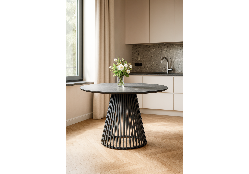 Керамический стол Woodville Нэнси 110 темно-серый, черный