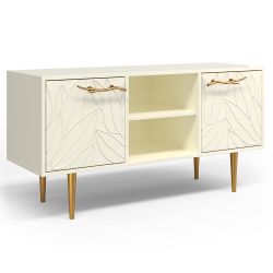 Тумба под ТВ Арт Колор leaves 117см Стайл Голд Кремовый белый