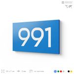 Номер на дверь 991, табличка на дверь для офиса, квартиры, кабинета, аудитории, склада, голубая 120х70 мм, Айдентика Технолоджи