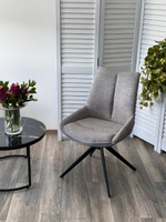 Стул М-City DISAUR Оскар (Oskar) поворотный на 360 градусов, Серый, темно-серый, Черный каркас