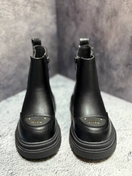 Детские кожаные ботинки на молнии и резинке Min