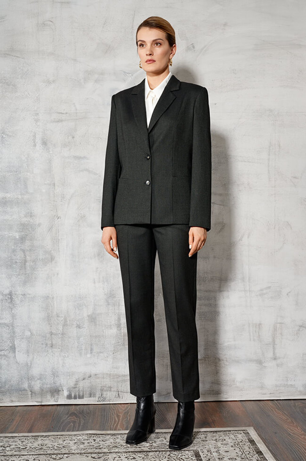 3861 Брюки женские (графитовый жаккард)