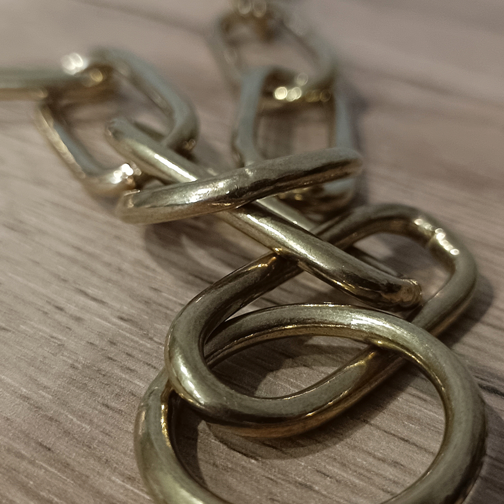 Цепь рывковая овальной крупное звено латунная СпецКинология