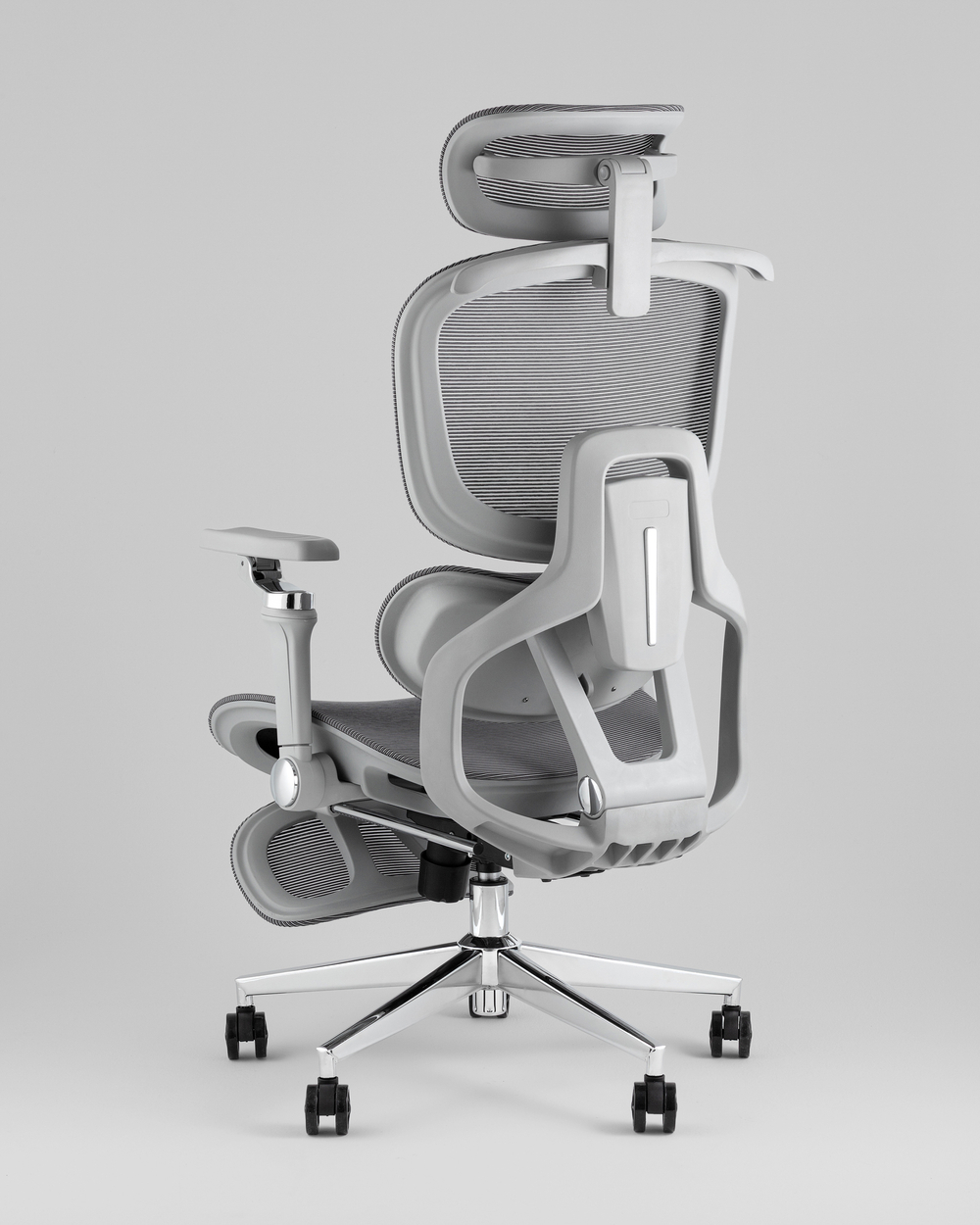 Кресло офисное TopChairs Prodigy с оттоманкой серый