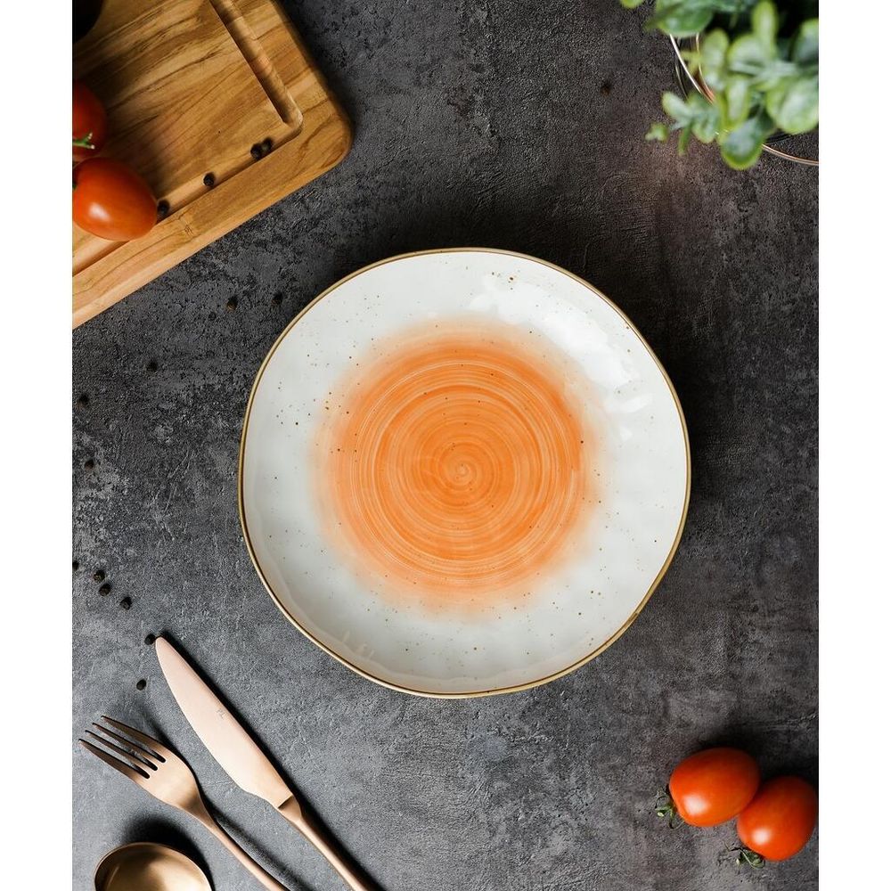 Салатник 450 мл d 21,5 см h3,8 см оранжевый фарфор "The   Eco" P.L. Proff Cuisine [6]