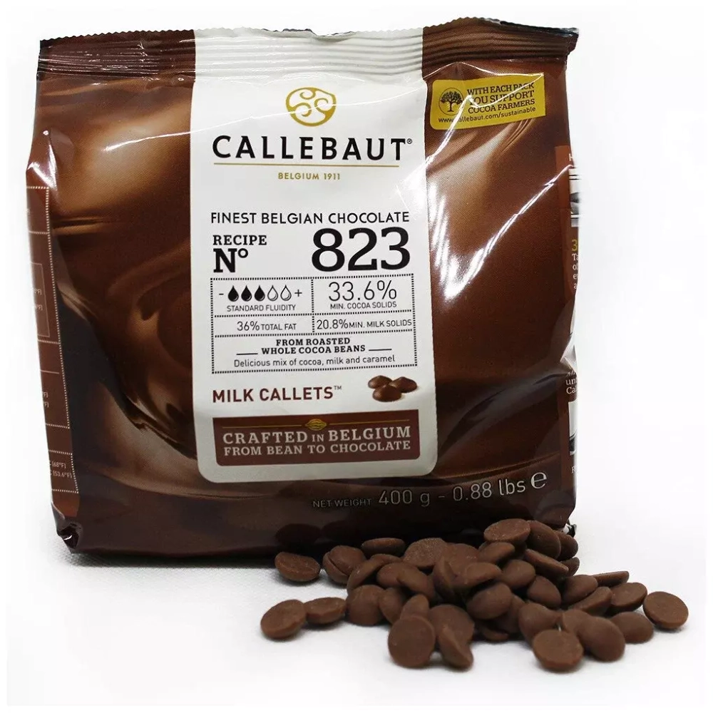 Шоколад молочный 33,6% Callebaut 0,4кг заводская упаковка
