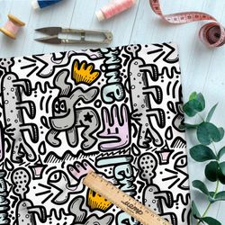 Ткань премиум флис животные игры