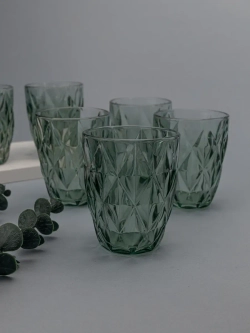 Набор стакан-тумблер для виски, 260 мл. 6 шт. Зеленые