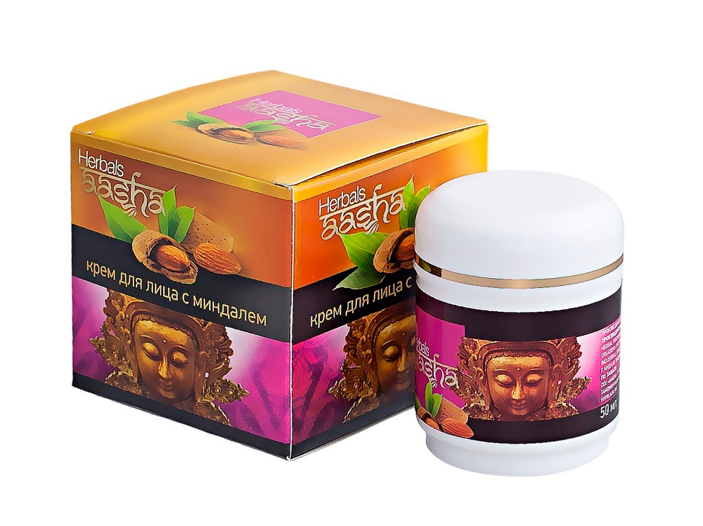 АКЦИЯ Крем для лица Aasha Herbals с Миндалем, 50 мл