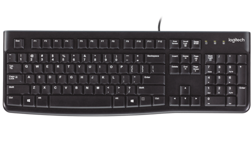 Клавиатура проводная Logitech K120, черный, мембранная, 1.5м (920-002583)