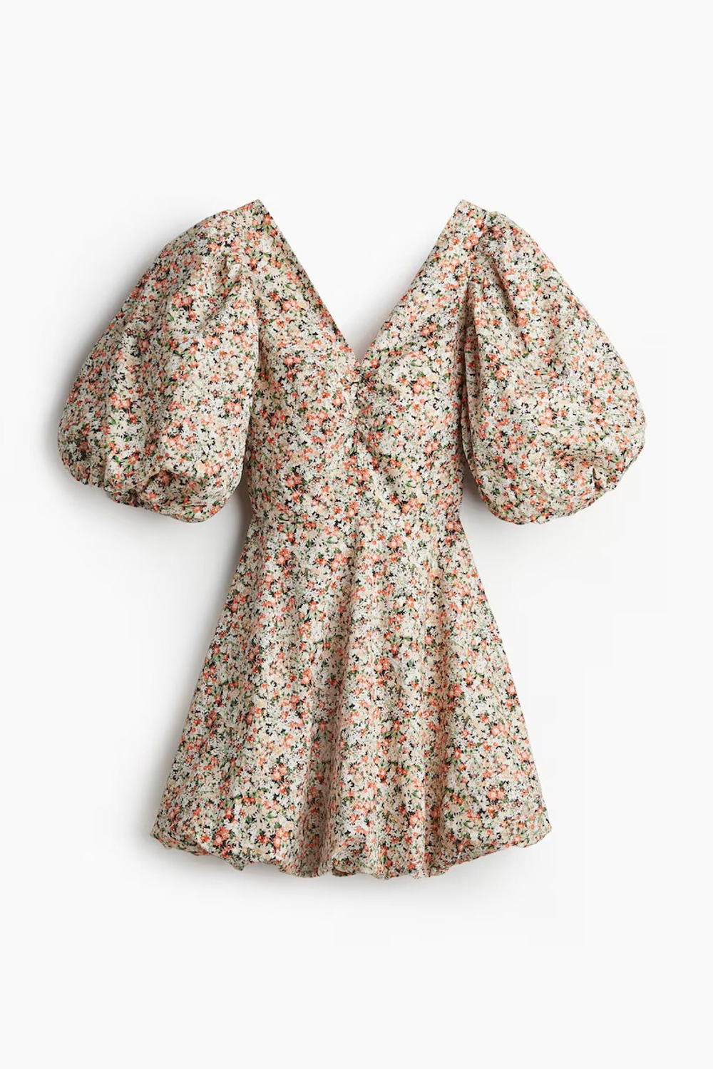 H&M Пышное платье на шнуровке сзади, светло-розовый