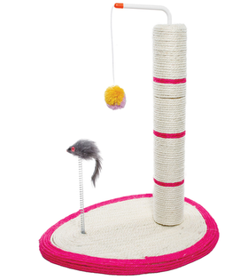 Когтеточка из сизаля с мышкой на пружине и шариком "Столбик №205", 400*300*490мм, Triol