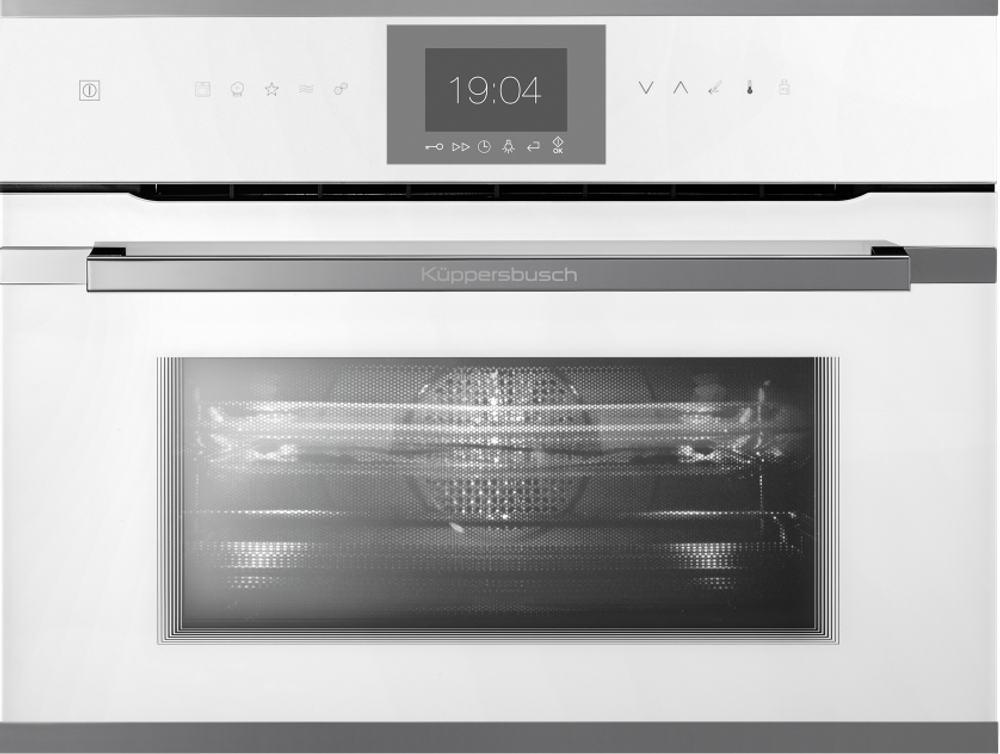 Компактный духовой шкаф с микроволнами Kuppersbusch CBM 6550.0 W3 Silver Chrome