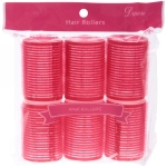 Бигуди липучки, 6шт., однотонные, цвет микс, d-4см