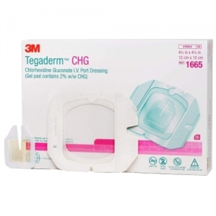 Tegaderm CHG - пленочная наклейка для фиксации катетеров с хлоргексидином (1665R)