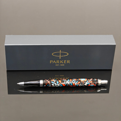 Ручка коллекционная шариковая Parker IM №0163 "Цветы России" с ручной росписью в коробке