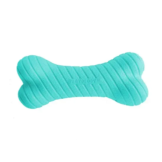 Playology Двухслойная жевательная косточка Dual Layer Bone для собак с ароматом арахиса, Голубая (Для крупных собак)