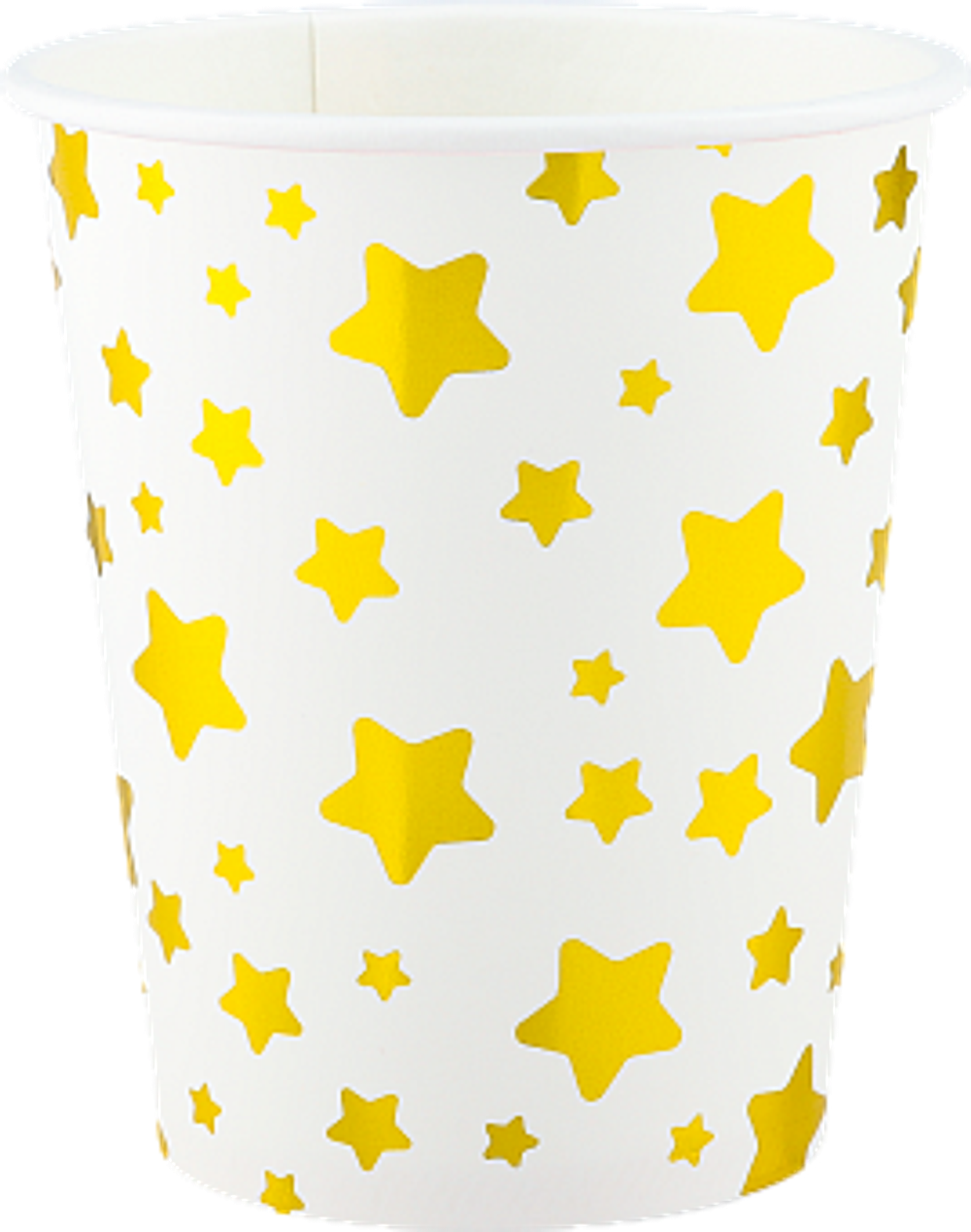 Стаканы (250 мл) Звезды Микс Белый/Золото Металлик 6 шт.