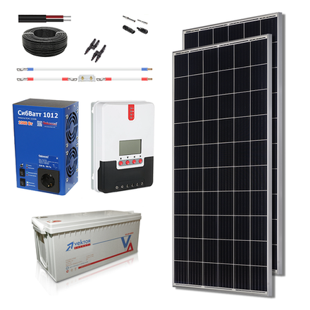 Автономная Солнечная Электростанция 1 кВт 150Ач 30А [СЭС-400-150-1000-30А]