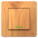 BLANCA С/У 1-клавишный ВЫКЛЮЧАТЕЛЬ (сх.1) с подсветкой, 10А, 250В, ЯСЕНЬ