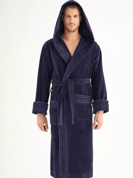 Халат мужской махровый 1390 синий Nusa Турция