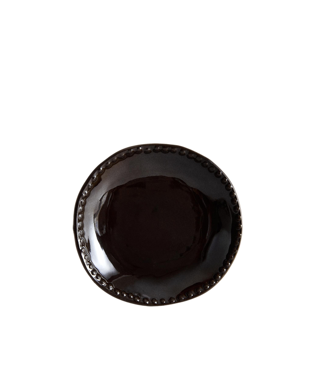 Zara Home тарелка из каменной керамики, цвет коричневый, 7.7 см