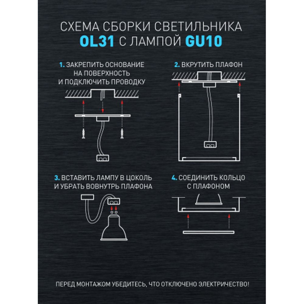 Светильник настенно-потолочный спот ЭРА OL31 BK MR16 GU10 IP20 черный