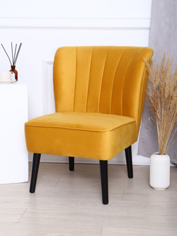 Кресло "Donatello" антивандальный велюр горчичный/венге